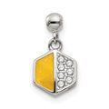 Mio Memento Sterling Silver Enamel CZ Dangle Charm, 13 x 7 mm
