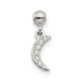 Mio Memento Sterling Silver CZ Dangle Moon Charm, 11.4 x 1.7 mm