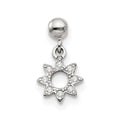 Mio Memento Sterling Silver CZ Dangle Star Charm, 12 x 6.65 mm