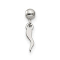 Mio Memento Sterling Silver Dangle Italian Horn Symbol Charm, 11.8 x 1.7 mm