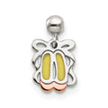 Mio Memento Sterling Silver Enamel Dangle Ballet Shoes Charm, 11.7 x 5.9 mm