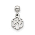 Mio Memento Sterling Silver Dangle Baby Block Charm, 12.1 x 6.4 mm