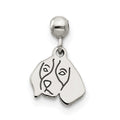 Mio Memento Sterling Silver Dangle Dog Charm, 11.5 x 8 mm
