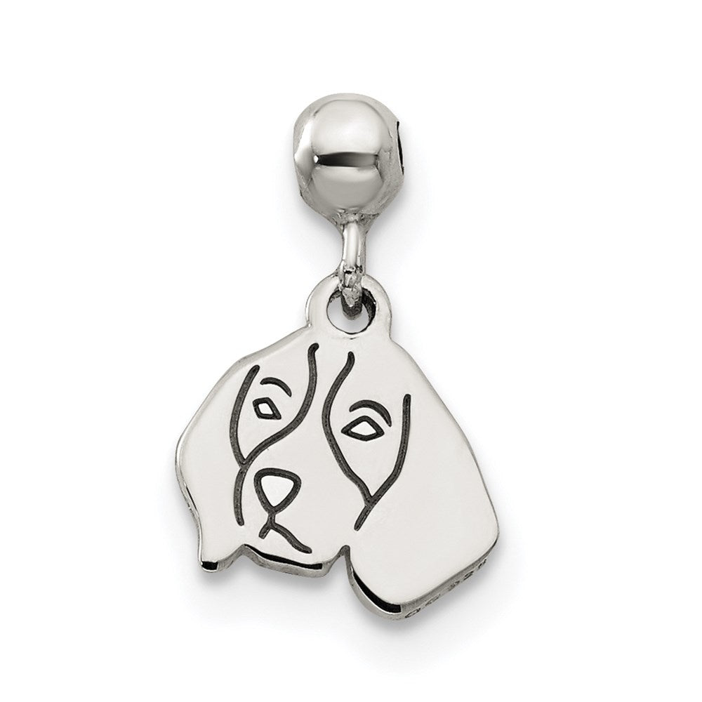 Mio Memento Sterling Silver Dangle Dog Charm, 11.5 x 8 mm