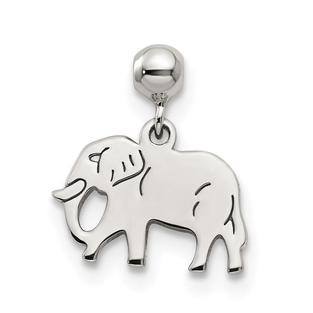 Mio Memento Sterling Silver Dangle Elephant Charm, 12.2 x 10.36 mm