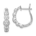 Brilliant Embers Sterling Silver Rhodium-plated 92 Stone Micro Pav‚ CZ Hinged Hoop Earrings, 20 x 17 mm