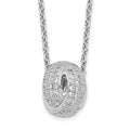 Brilliant Embers Sterling Silver Rhodium-plated 122 Stone 18 inch Micro Pav‚ CZ Love Knot Necklace with 2 Inch Extender, 20 x 8 mm