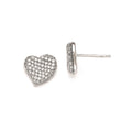 Sterling Silver & CZ Brilliant Embers Polished Heart Post Earrings, 9 x 10 mm