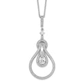 Brilliant Embers Sterling Silver Rhodium-plated 109 Stone 18 inch Micro Pav‚ CZ Polished Necklace with 2 Inch Extender, 1.6 ct, 20 x 21 mm
