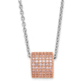 Brilliant Embers Sterling Silver Rose Gold-plated Pink CZ w/ 2in ext Necklace, 20 mm