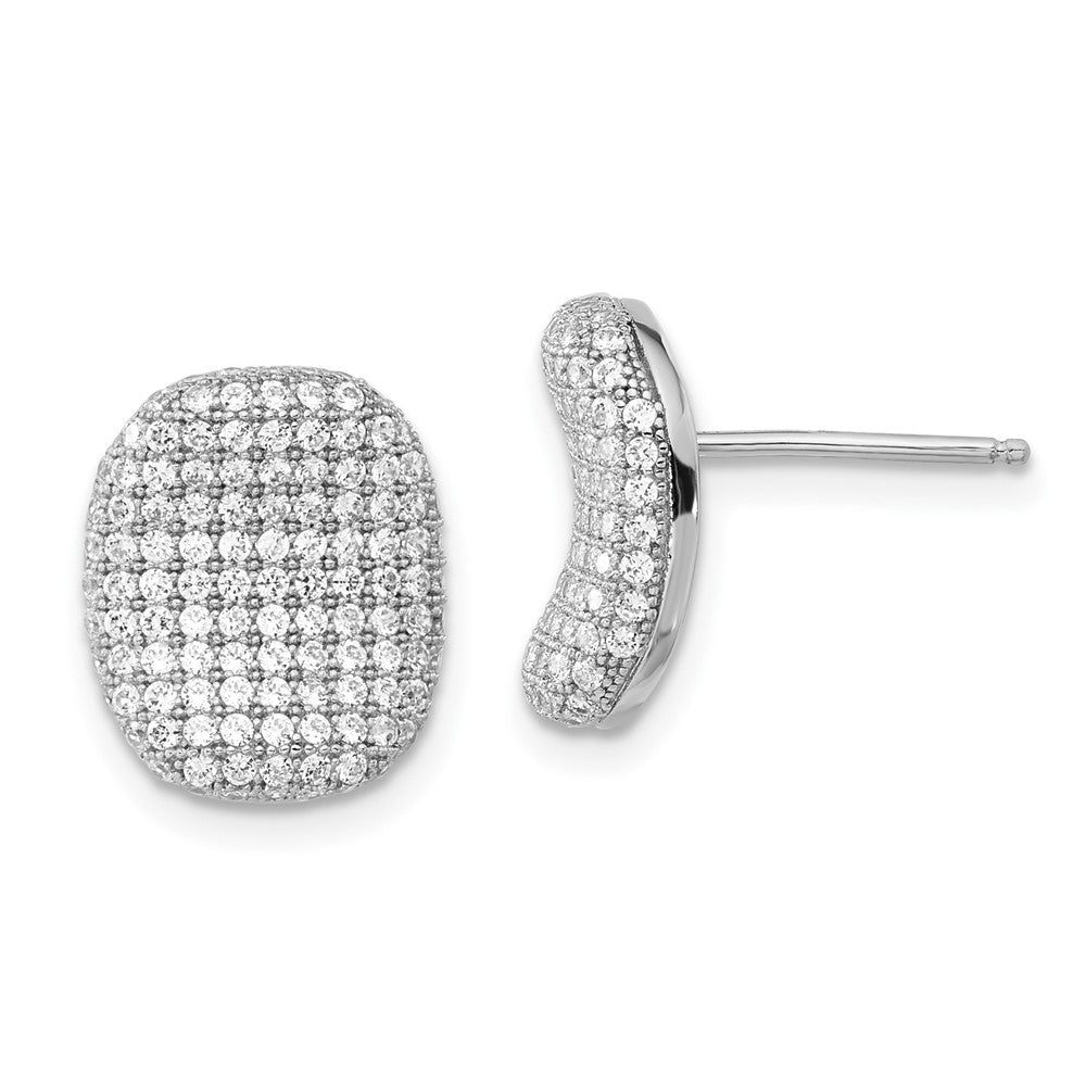 Brilliant Embers Sterling Silver & CZ Polished Post Earrings, 12.85 x 10.8 mm