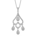 Sterling Silver & CZ Brilliant Embers Heart w/Teardrop Necklace, 18 mm