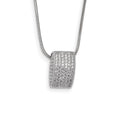 SS Rhodium-Plated CZ Brilliant Embers Fancy Necklace, 18 mm