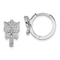 Brilliant Embers Sterling Silver Rhodium-plated 64 Stone Micro Pav‚ CZ Butterfly Hinged Hoop Earrings, 18 x 12 mm