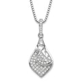 Sterling Silver & CZ Brilliant Embers Fancy Teardrop Necklace, 20 x 12 mm