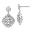 Brilliant Embers Sterling Silver Polished Fancy CZ Post Dangle Earrings, 26.25 x 16.65 mm