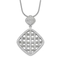 Sterling Silver & CZ Brilliant Embers Polished Necklace, 20 x 24.35 mm