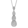 Sterling Silver & CZ Brilliant Embers Polished Triple Teardrop Necklace, 20 x 12.1 mm