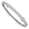Brilliant Embers Sterling Silver Rhodium-plated 202 Stone Micro Pav‚ CZ Buckle Hinged Bangle, 10 mm