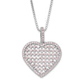 Sterling Silver Brilliant Embers Pink CZ Heart w/ 2in ext Necklace, 20 mm