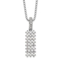 Brilliant Embers Sterling Silver Rhodium-plated 31 Stone 18 inch Micro Pav‚ CZ Necklace with 2 Inch Extender, 18 mm