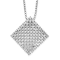 Brilliant Embers Sterling Silver Rhodium-plated 85 Stone 18 inch Micro Pav‚ CZ Necklace with 2 Inch Extender, 18 mm