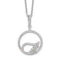Brilliant Embers Sterling Silver Rhodium-plated 67 Stone 18 inch Micro Pav‚ CZ Wing Necklace with 2 Inch Extender, 18 mm