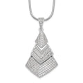 Brilliant Embers Sterling Silver Rhodium-plated 153 Stone 18 inch Micro Pav‚ CZ Necklace with 2 Inch Extender, 18 mm