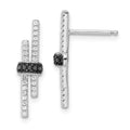 Brilliant Embers Sterling Silver Rhodium-plated 72 Stone Black Spinel and Micro Pav‚ CZ Earrings, 21.17 x 5.53 mm
