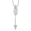 Brilliant Embers Sterling Silver Rhodium-plated 24 Stone 18 inch Micro Pav‚ CZ Arrow Necklace with 2 Inch Extender, 18 mm