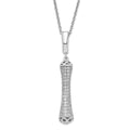 Sterling Silver Rhodium-Plated CZ Brilliant Embers Fancy Necklace, 20 x 6.7 mm