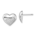 Brilliant Embers Sterling Silver Polished CZ Heart Post Earrings, 11.3 x 13.1 mm