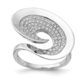 Brilliant Embers Sterling Silver Polished Fancy CZ Ring, Size 7, 20.2 mm