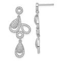 Brilliant Embers Sterling Silver Polished Fancy CZ Post Dangle Earrings, 36.5 x 15.6 mm