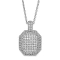 Sterling Silver & CZ Brilliant Embers Polished Fancy Necklace, 20 x 15.7 mm