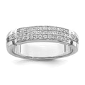 Brilliant Embers Sterling Silver Rhodium-plated 40 Stone Micro Pav‚ CZ Ring, Size 7