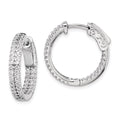 Sterling Shimmer Sterling Silver Rhodium-plated 100 Stone Pav‚ 1.3mm CZ In and Out Round Hinged Hoop Earrings, 19.5 x 19.5 mm