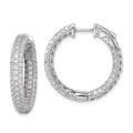 Sterling Shimmer Sterling Silver Rhodium-plated 178 Stone Pav‚ 1.5mm CZ In and Out Round Hinged Hoop Earrings, 25 x 24.5 mm