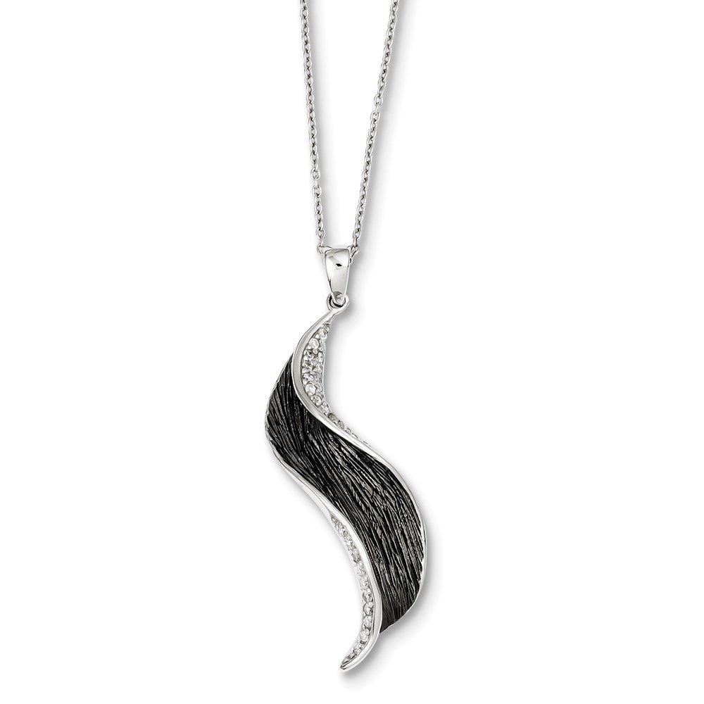 Sterling Silver & CZ Necklace, 18 mm, 6.86 g
