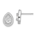 Brilliant Embers Sterling Silver Rhodium-plated 52 Stone Pear Halo Micro Pav‚ CZ Teardrop Post Earrings, 9 x 13 mm