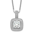 Brilliant Embers Sterling Silver Rhodium-plated 35 Stone 18 inch Halo Micro Pav‚ CZ Necklace with 2 Inch Extender, 18 mm