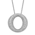 Sterling Silver & CZ Brilliant Embers Circle Necklace, 20 x 24.3 mm