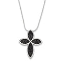 Sterling Silver & CZ Cross Necklace, 18 mm