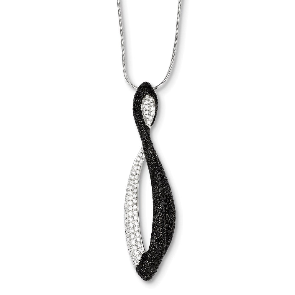 Sterling Silver & CZ Necklace, 18 mm, 4.95 g