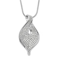 Sterling Silver Polished CZ w/ 2in ext Necklace, 20 mm