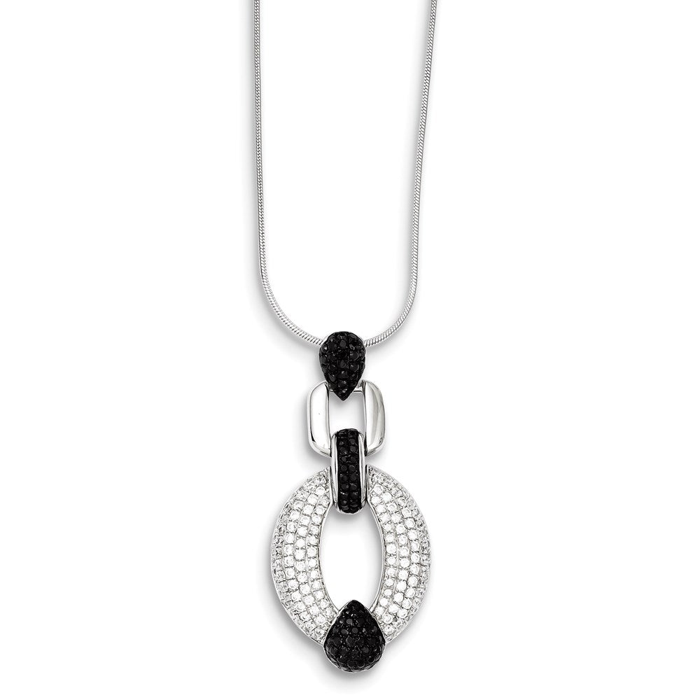 Sterling Silver & CZ Necklace, 18 mm, 7.28 g