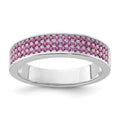 Sterling Silver & Pink CZ Brilliant Embers Ring, Size 7, 5 mm