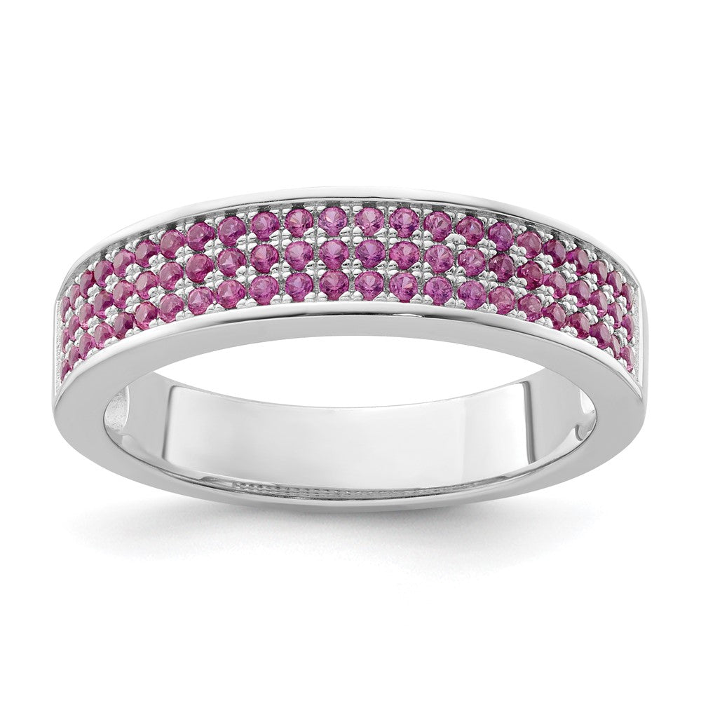 Sterling Silver & Pink CZ Brilliant Embers Ring, Size 7, 5 mm