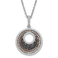 True Fire Sterling Silver & Multicolor CZ Circle w/ 2in ext Necklace, 20 mm