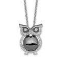 Brilliant Embers Sterling Silver Rhodium-plated 22 Stone 18 inch Micro Pav‚ CZ Owl Necklace with 2 Inch Extender, 18 mm